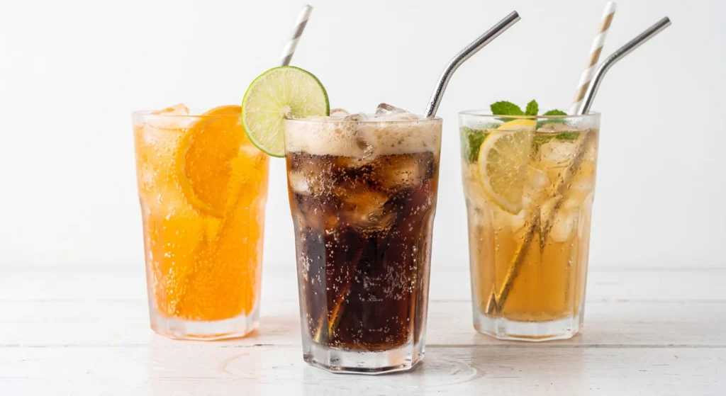 Cold Inka Kola and sodas in cans