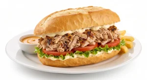 Peruvian Rotisserie Chicken Sandwich, Pollería Las Brujas in Clermont FL